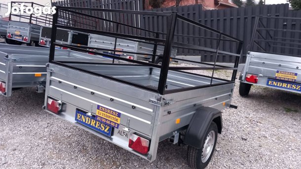 145 x 200 Új Utánfutó Laprugós + lengéscsillapítós, horganyzott, könny