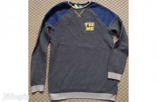 146-152 Benetton kötött fiú pulcsi