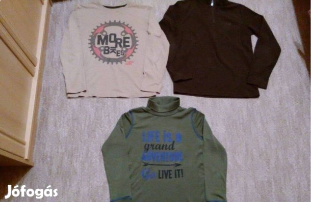 146 152 Fiú póló garbó alig használt 2db