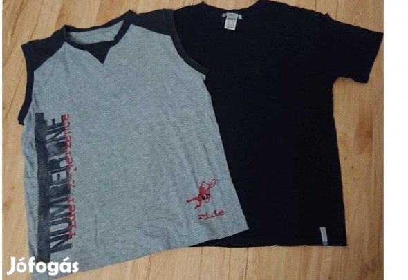 146-152-es méretű márkás pamut pólók 2 darab egyben - mérve