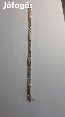 14K bicolor férfi arany karkötő