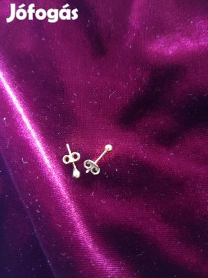 14K fémjelzett sárga arany gömb fülbevaló