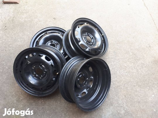 14"-es, 5x100-as gyári új Skoda, VW, Seat acélfelni garnitúra féláron