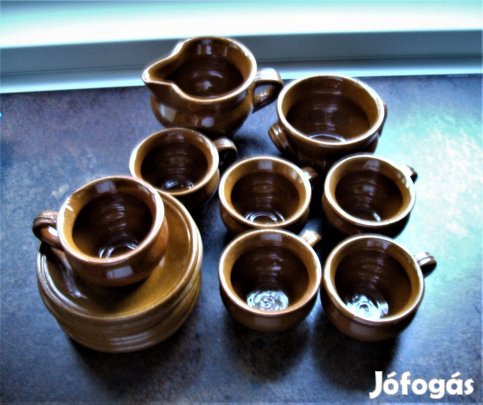 14 darabból álló mázas kávéskészlet