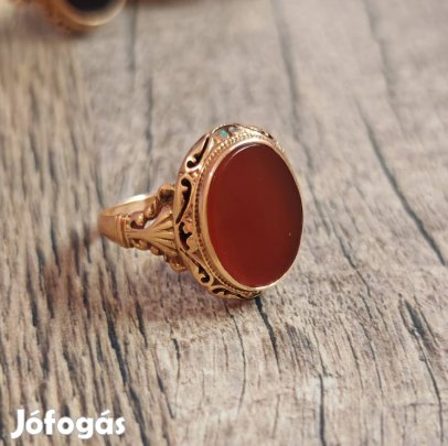 14k pénzverdés arany pecsétgyűrű