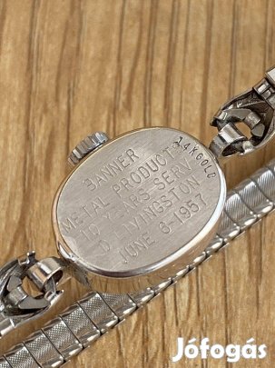 14kt -os fehérarany Omega női luxusóra - gyátási év: 1969