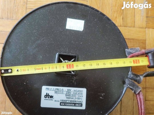 1500VA toroid transzformátor 2X93V /230V