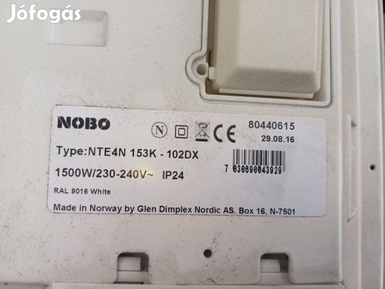 1500 wattos Nobo panel termosztát nélkül