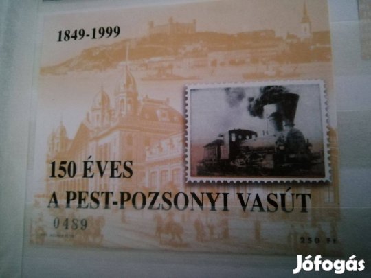 150 éves a Pest-Pozsonyi vasút 1999-es emlékív