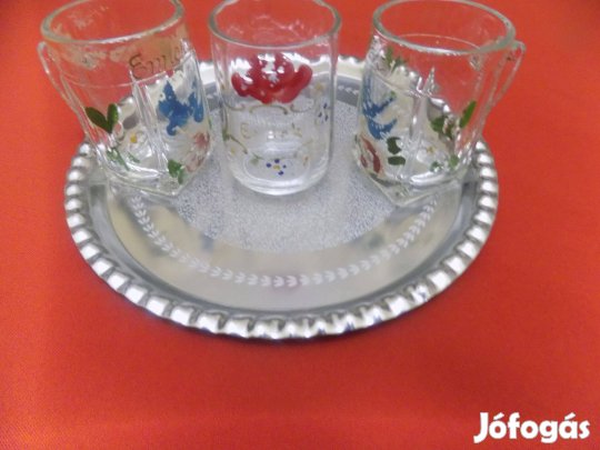 150-éves régi emlék poharak eladó