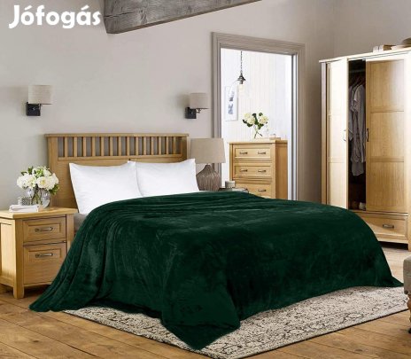 150x200cm puha takaró wellsoft ágytakaró sötétzöld pléd Monivel