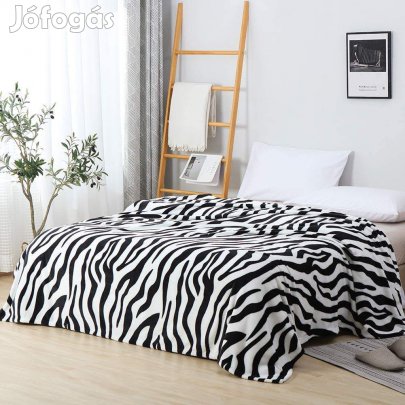 150x200cm puha takaró wellsoft ágytakaró zebra mintás pléd monivel