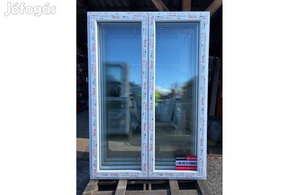 150x210 cm közeli méretű új kétszárnyú teli üveges teraszajtó Akció!!!