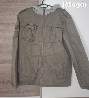 158 164 átmeneti kapucnis kabát vadász vadászkabát zöld 158-164 S