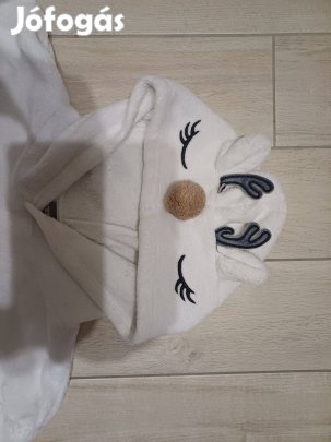 158/164-es fehér rénszarvas kapucnis pulóver 1 600 Ft