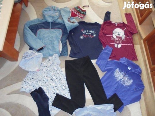 158-164-es lány ruhacsomag síkabáttal, pulóver, mellény