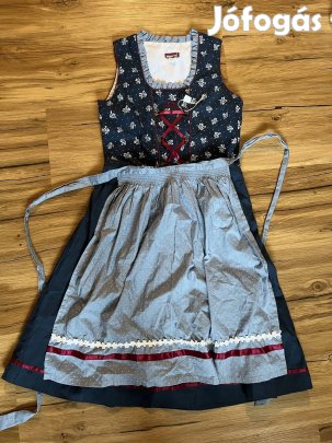 158-as sötétkék Kislány Dirndl ruha köténnyel