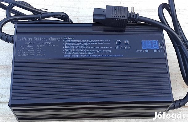 15A, 47.45V, 780W 13S Lifepo4 akkutöltő, töltöttségi szint kijelzővel