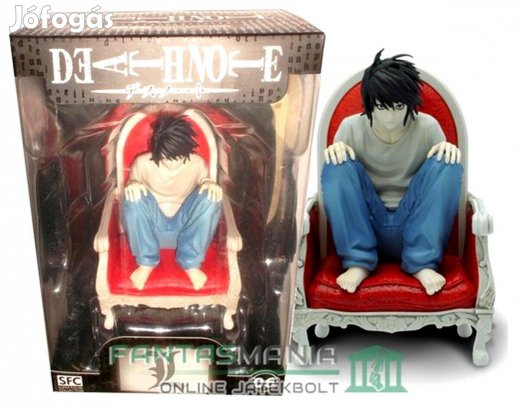 15-16cm Anime figura Death Note - L figura széken guggoló pózban