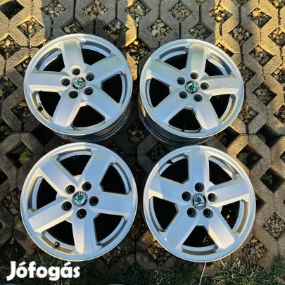 15" 5x100 6J ET38 Skoda alufelni eladó! VW, Seat. Gumival is!