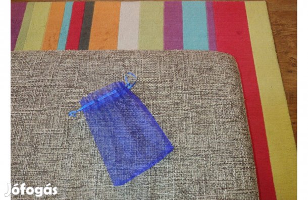 15 cm-es kék organza tasak, zacskó 1 darab