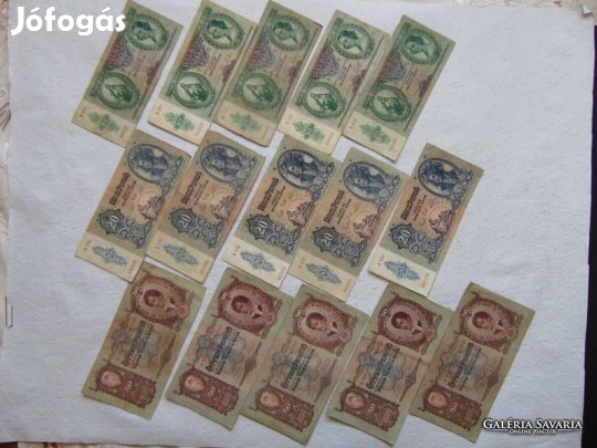 15 darab pengő bankjegy LOT ! Tartásfok F - VF