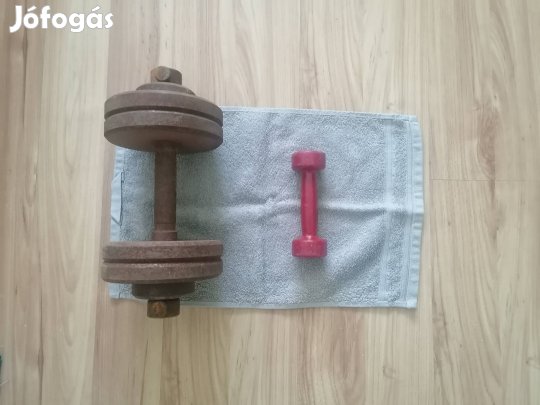 15 kg és 1 kg súlyzó 