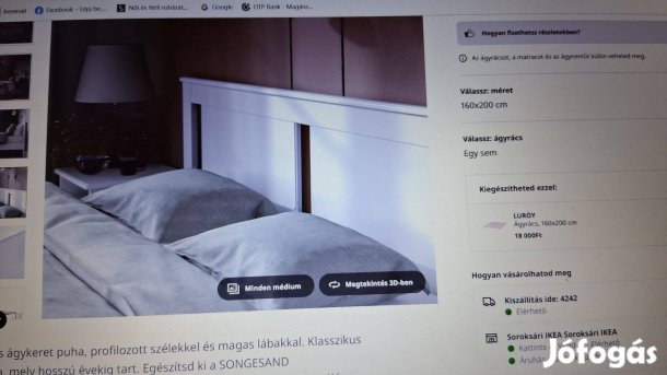 160 cm.széles fa fehér ágy