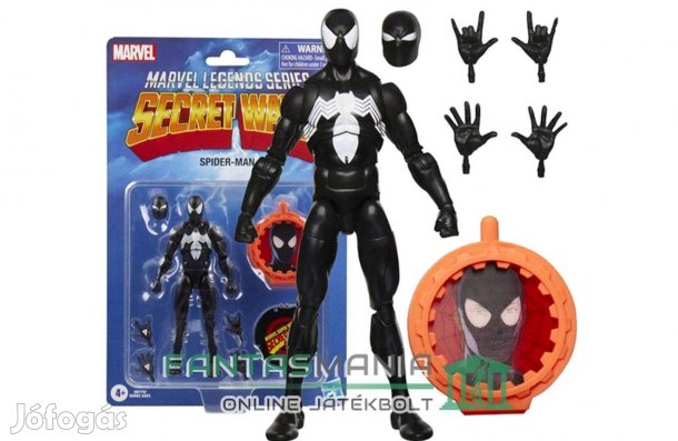 16 cm Marvel Legends 1980-90s Black Suit Symbiote Spider-Man Pókember