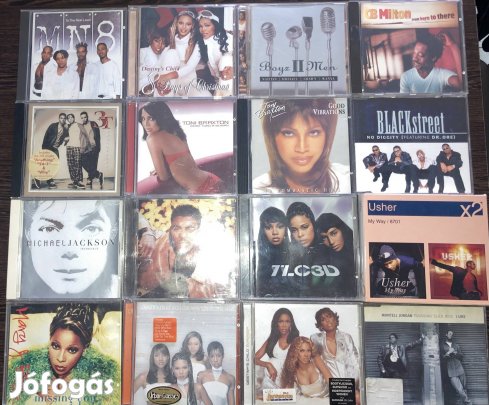 16 db R&B CD (2x Usher, Boyz II Men, Jacko, TLC, MN8, Destiny's child)