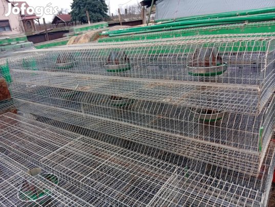 16 férőhelyes nyúlketrec kisállatketrec saválló acél szállítással