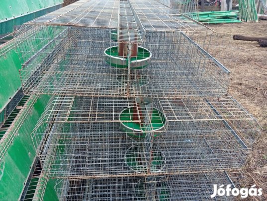16 férőhelyes nyúlketrec kisállatketrec saválló acélból szállítással