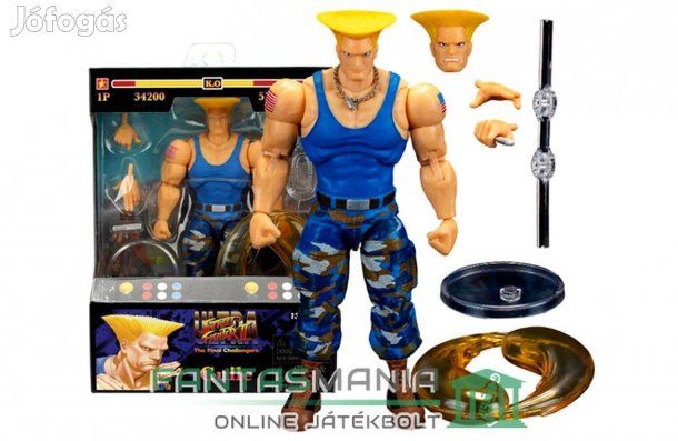 16cm Street Fighter figura Guile Guille figura Player 2 KÉK Variáns