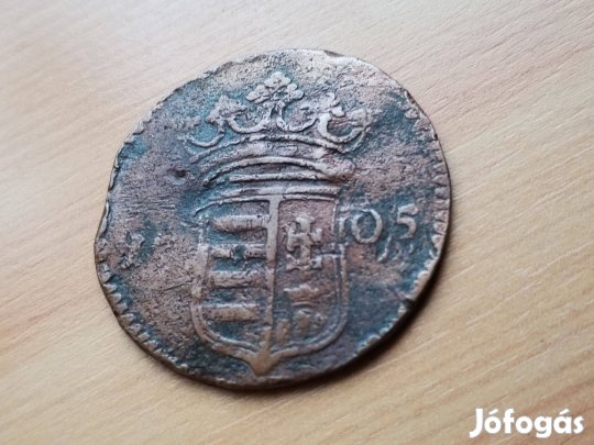 1705-ös II. Rákóczi Ferenc réz 10 poltura