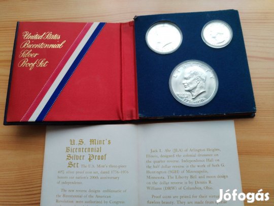 1776-1976 Jubileumi ezüst dollár szett díszdobozban
