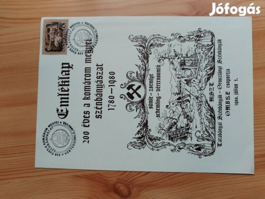1780-1980 emléklap 200 éves a Komárom megyei Szénbányász