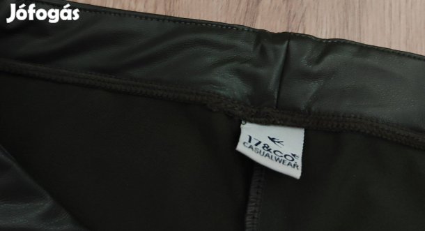 17Co bőrhatású khaki női leggings M