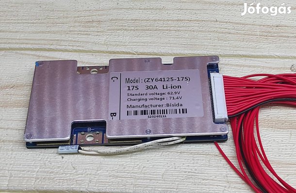 17S 30A 62V BMS áramkör túlmelegedés védővel ballanszeres Li-ion akku