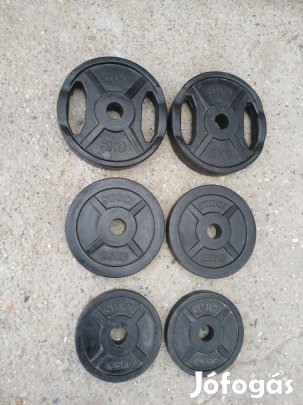 17,5 kg Stoci fogantyús gumis súlytárcsa szett 31 mm gumírozott súly