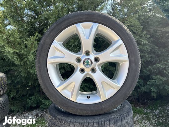 17" 5x112 gyári Skoda alufelni nyárigumikkal!
