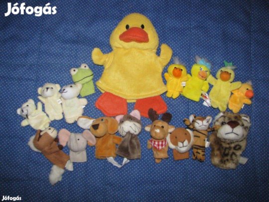 17 db -os csibés bábcsomag ujjbábok és egy nagy Húsvéti csibe