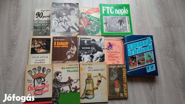 17 db régi retro sport foci könyv együtt 2000 Ft