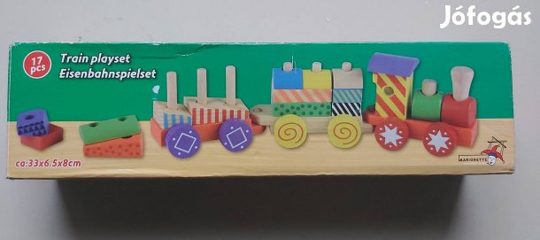 17 részes fa vonat szett szép állapotban