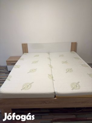 180X200cm ágykeret,ágyráccsal,matraccal 2db éjjeliszekrénnyel