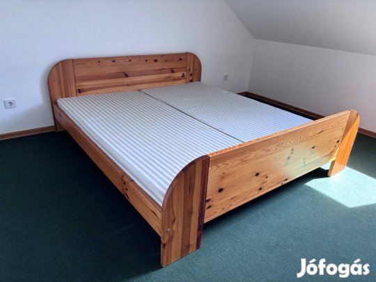 180x200 kétszemélyes fenyő ágy / ágyrács / matrac / fenyő franciaágy