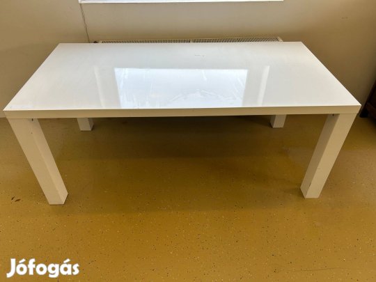 180x90 magasfényű fehér étkezőasztal modern