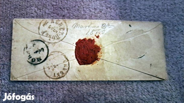 1870 körüli bélyeges levél viaszpecséttel Ferenc József 10 krajcár