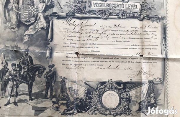 1896-os Magyar Királyi Honvédségi Végelbocsátó Levél