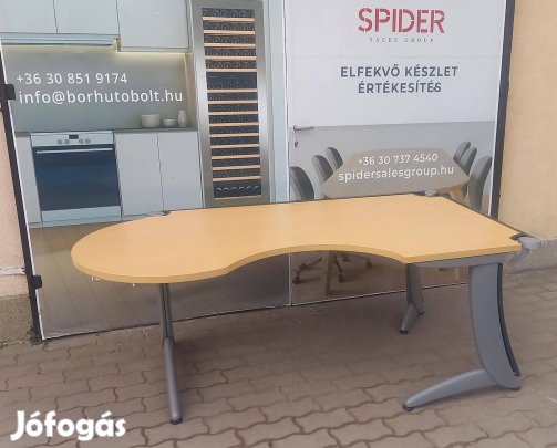 189x100cm sarokasztal, íróasztal, Steelcase - használt asztal
