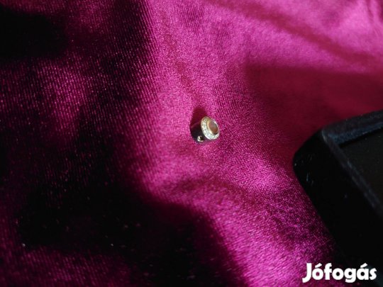 18K Fehérarany Charm - Turmalin és Brilliáns kövekkel